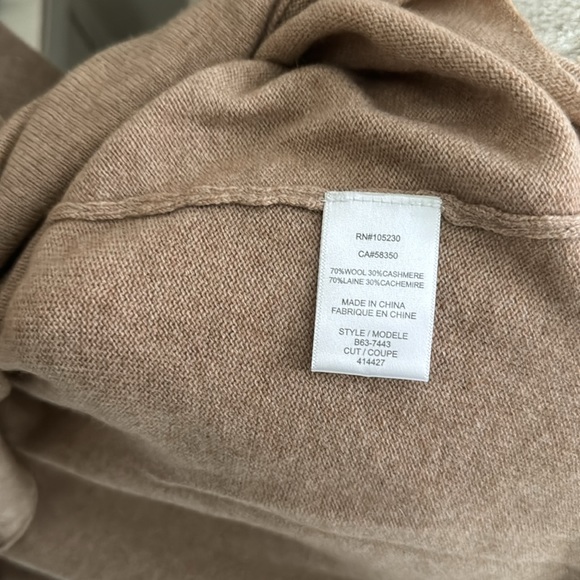 Joie Wool Cashmere Tambrel Sweater Womens Large Brown Long Sleeve Asymmetrical - Picture 5 of 5